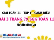 Giải bài 3 trang 79 Toán 11 tập 1 SGK Cánh Diều